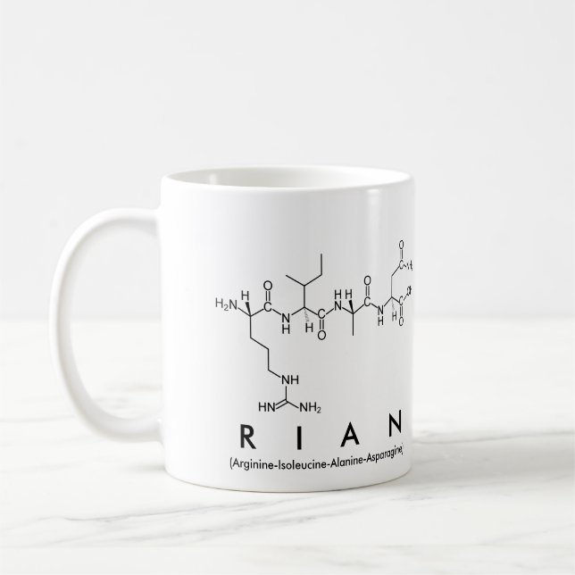 Caneca De Café Mug de nome de peptídeo da Rian (Esquerda)