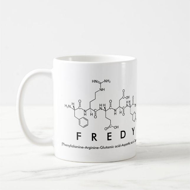 Caneca De Café Mug de nome de peptídeo Fredy (Esquerda)