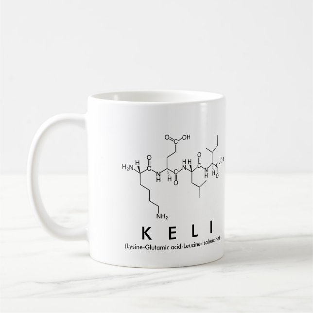 Caneca De Café mug de nome peptídeo Keli (Esquerda)