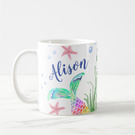 Caneca De Café Mug de Nome Personalizado da Sereia