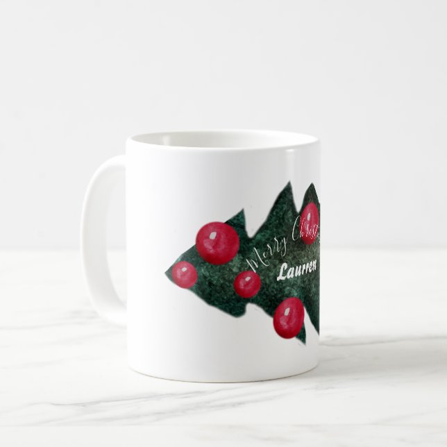 Caneca De Café Mug de nome personalizado de Natal (Frente Esquerda)