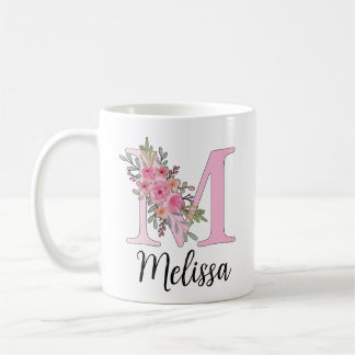 Caneca De Café Mug de nome personalizado - Design inicial elegant
