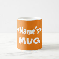 Mug de Nome Personalizado Laranja