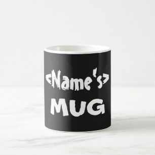 Caneca De Café Mug de nome preto personalizado