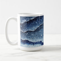Mug de Ondas de Aquarela