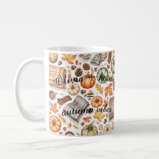 Caneca De Café Mug de outono personalizado - Hoodie Vibes (Esquerda)