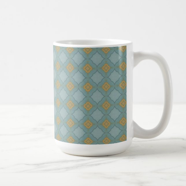 Caneca De Café Mug de padrão azul e Dourado (Direita)