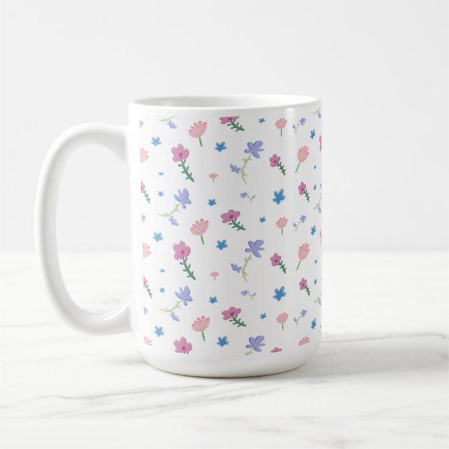 Caneca De Café Mug de padrão de flor pequena (Esquerda)