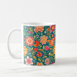 Caneca De Café Mug de padrão de flores