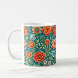 Caneca De Café Mug de padrão de flores