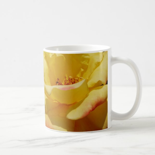 Caneca De Café Mug de Pétalas de Rosa Amarelo (Direita)