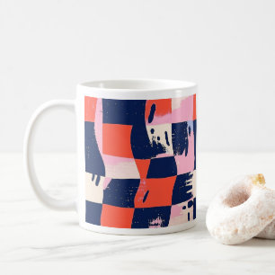 Caneca De Café Mug de placa de verificação de Abstrato vibrante