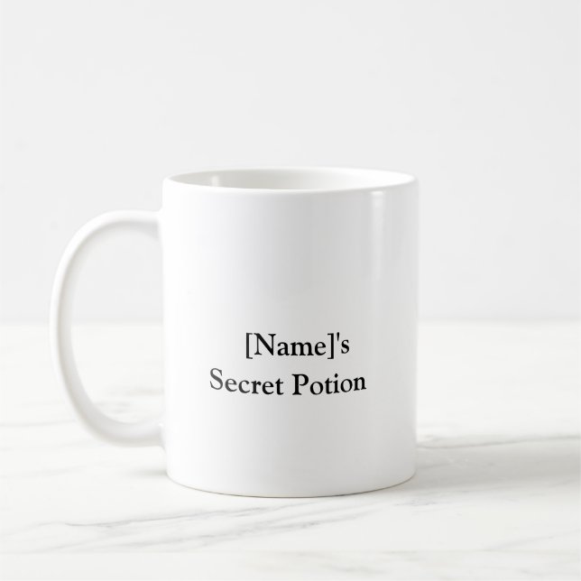 Caneca De Café Mug de Poção Secreta Personalizada - Nome Personal (Esquerda)