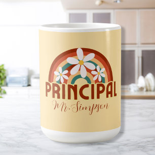 Caneca De Café Mug de Principal Retroativo Personalizado com Nome