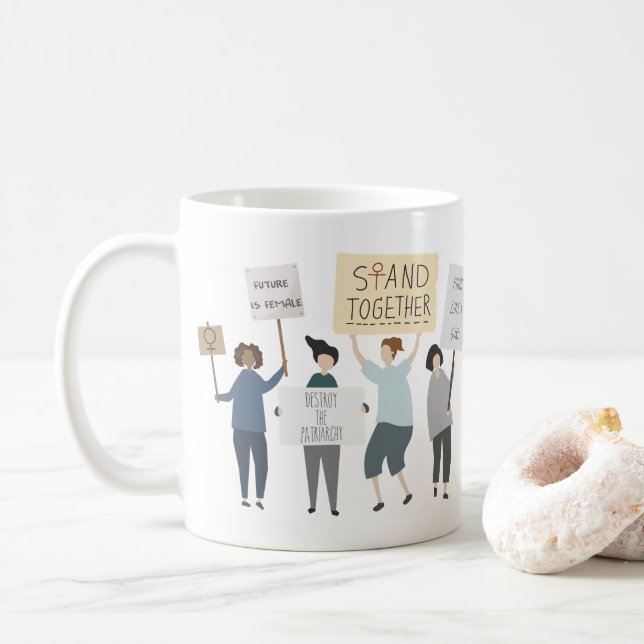 Caneca De Café Mug de protesto feminista (Com Donut)