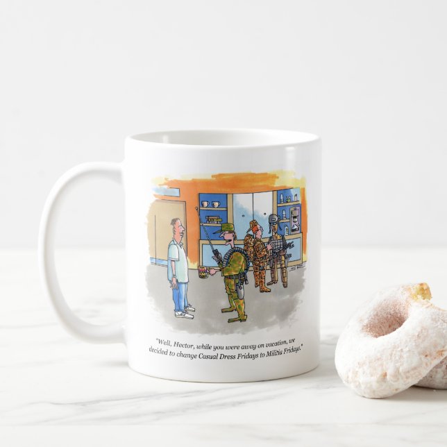 Caneca De Café Mug de sexta-feira da Milícia (Com Donut)