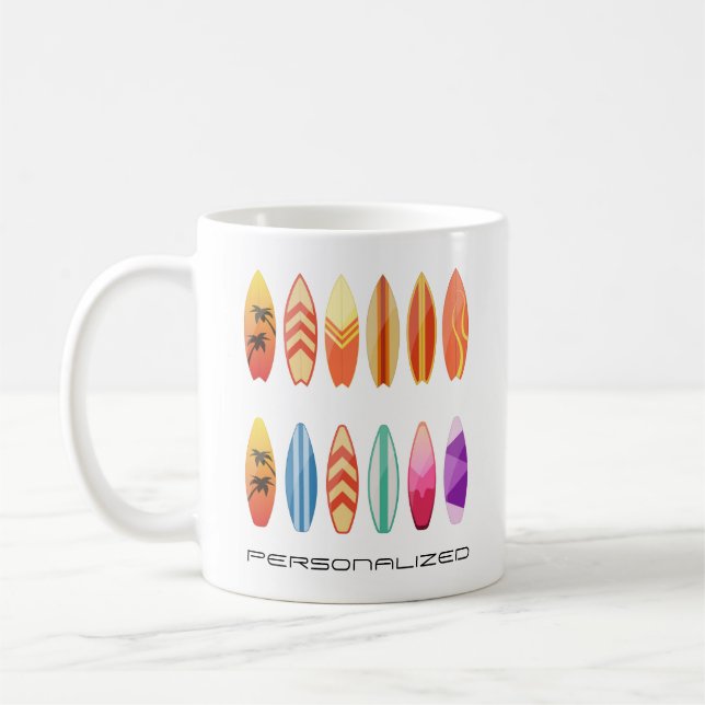 Caneca De Café Mug de surf boards personalizadas (Esquerda)