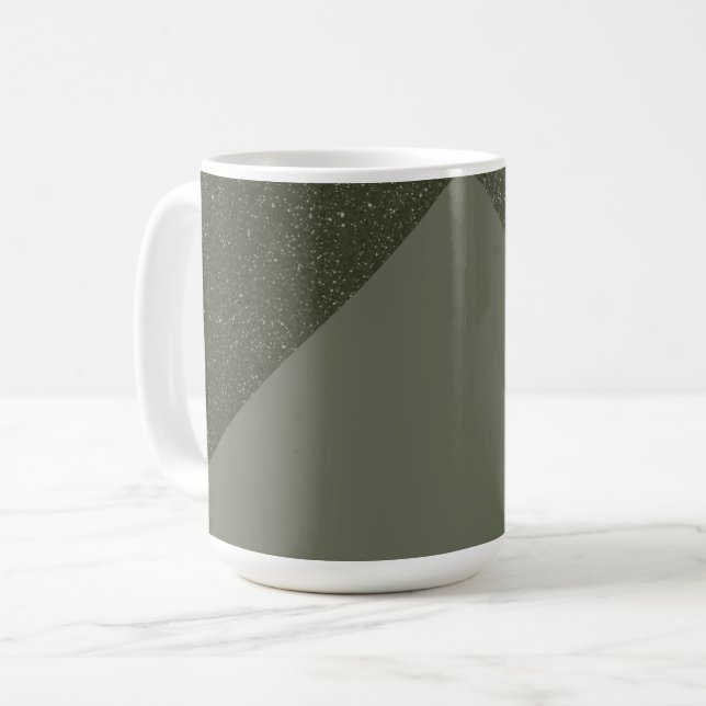 Caneca De Café Mug de Textura Dividida Verde de Moisés Moderno (Frente Esquerda)