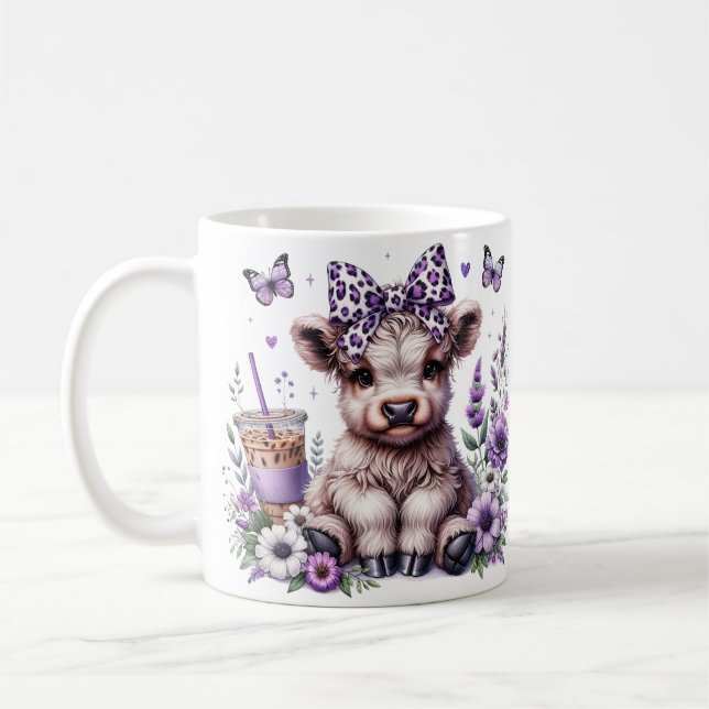 Caneca De Café Mug de Vaca Roxo Highland (Esquerda)