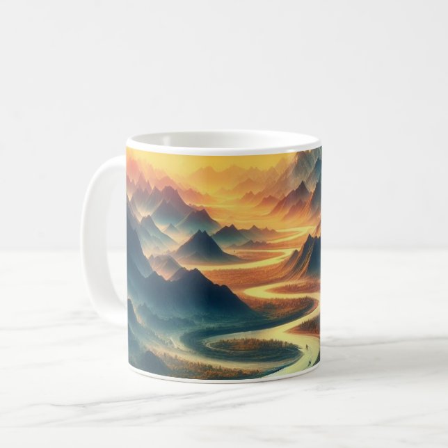 Caneca De Café Mug de Vale da Paisagem Sunset (Frente Esquerda)
