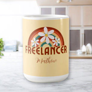 Caneca De Café Mug de Vida do Freelancer Personalizado com Nome