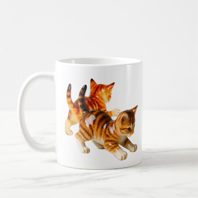 Caneca De Café Mug décoré chatons qui jouent. (Esquerda)