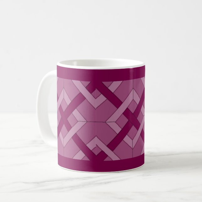 Caneca De Café Mug - Diamantes entrelaçados em púrpura (Frente Esquerda)