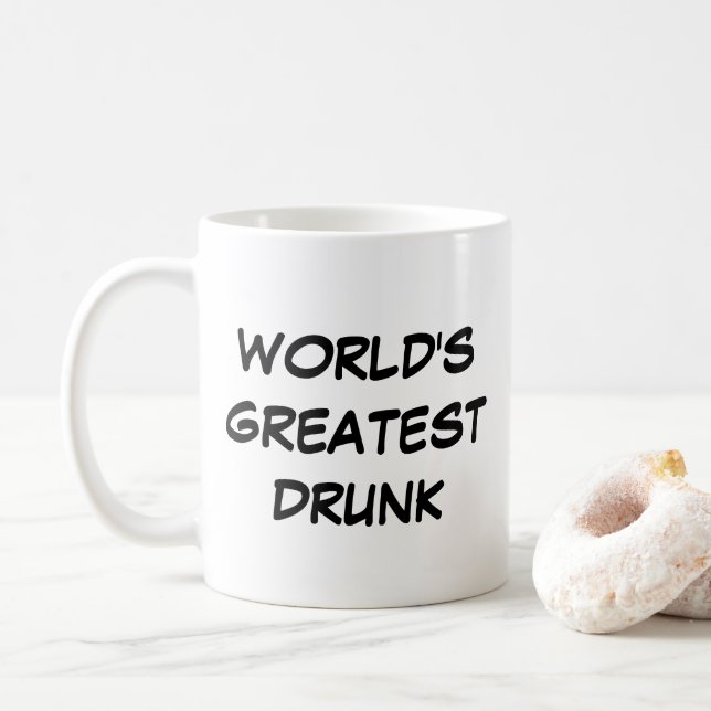 Caneca De Café Mug do "maior Bebado do mundo" (Com Donut)