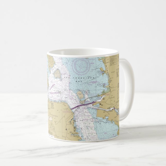 Caneca De Café Mug do Mapa Náutico de São Francisco (Frente Esquerda)