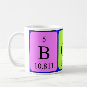 Caneca De Café Mug do nome da mesa periódica Bossi