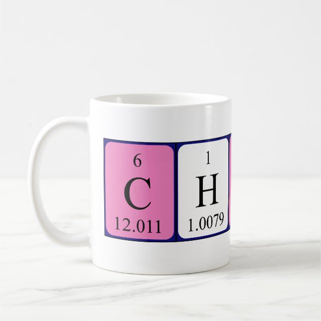 Caneca De Café Mug do nome da mesa periódica Chico (Esquerda)