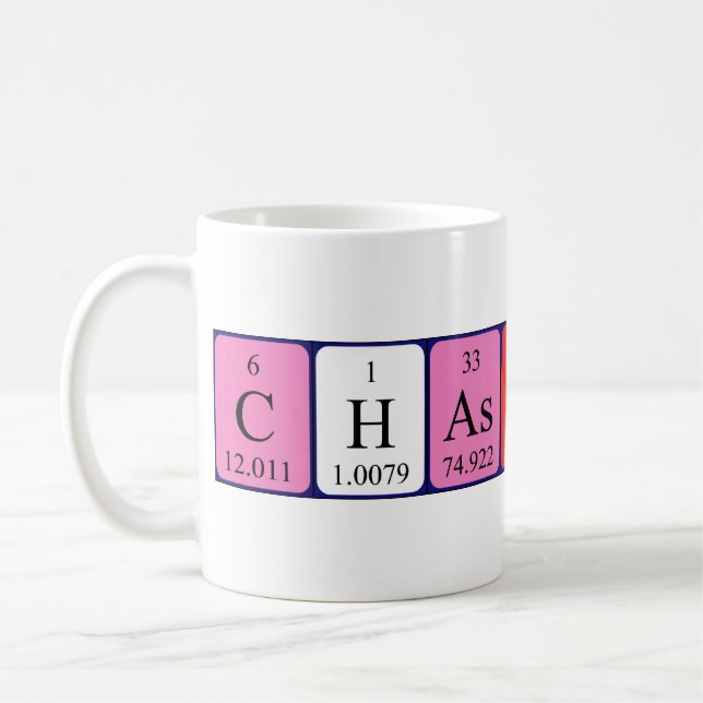 Caneca De Café Mug do nome da mesa periódica da castidade (Esquerda)