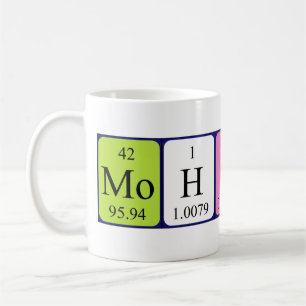 Caneca De Café Mug do nome da mesa periódica da Mohsin