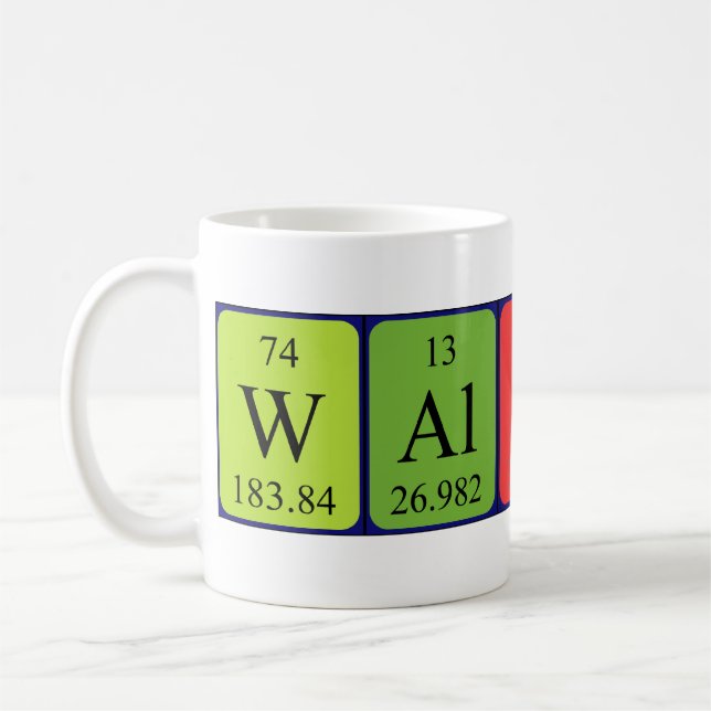 Caneca De Café Mug do nome da mesa periódica da Walton (Esquerda)