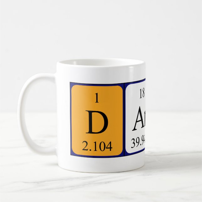 Caneca De Café Mug do nome da mesa periódica Darcy (Esquerda)