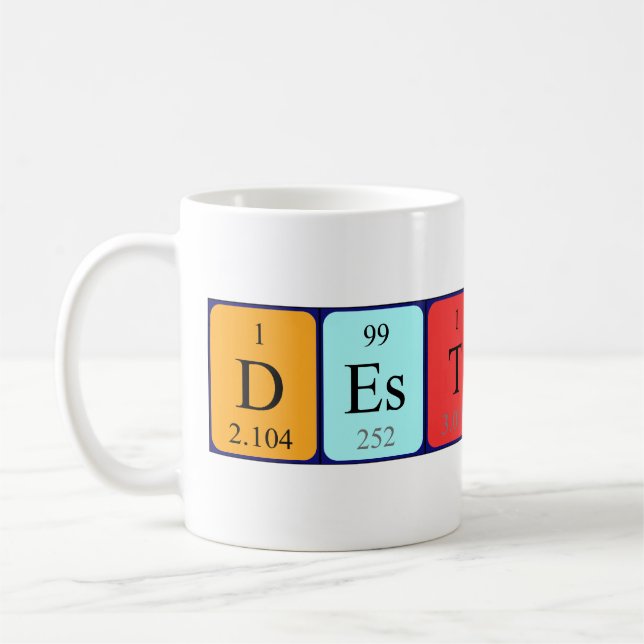Caneca De Café Mug do nome da mesa periódica de destino (Esquerda)