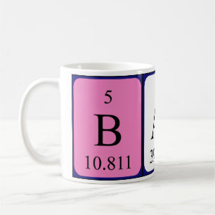 Caneca De Café Mug do nome da mesa periódica do Bart