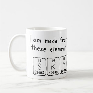 Caneca De Café Mug do nome da mesa periódica do céu