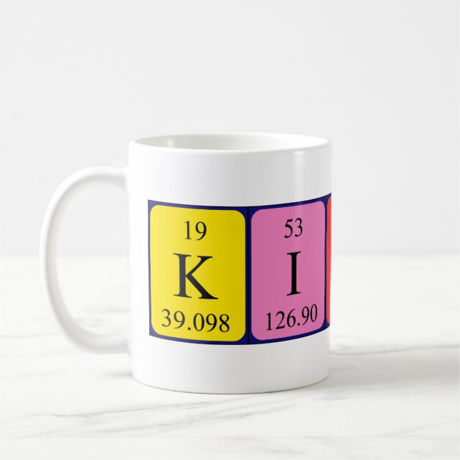 Caneca De Café Mug do nome da mesa periódica do Kitti (Esquerda)