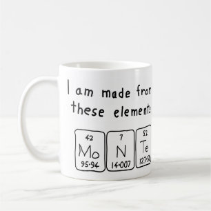 Caneca De Café Mug do nome da mesa periódica do Monte