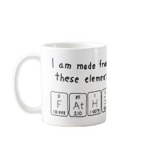 Mug do nome da mesa periódica do pai