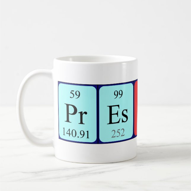 Caneca De Café Mug do nome da mesa periódica do Preston (Esquerda)