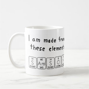 Caneca De Café Mug do nome da mesa periódica do Samson
