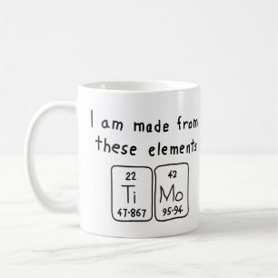Caneca De Café Mug do nome da mesa periódica do Tino