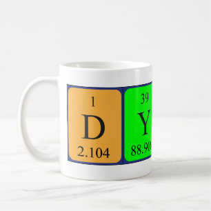 Caneca De Café Mug do nome da mesa periódica Dylan