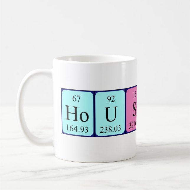 Caneca De Café Mug do nome da mesa periódica Houston (Esquerda)