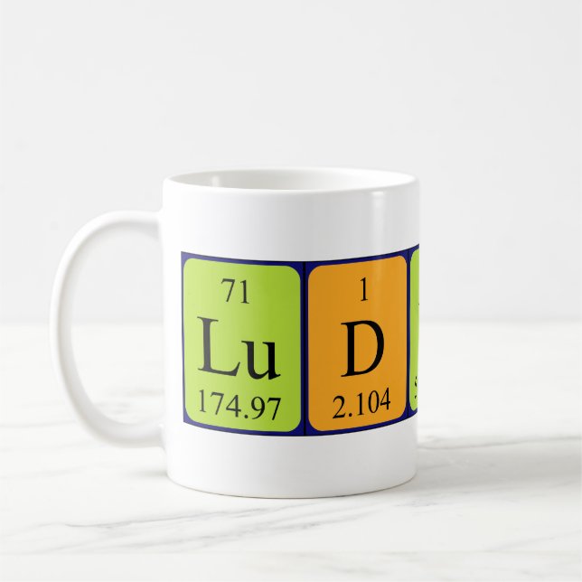 Caneca De Café Mug do nome da mesa periódica Ludvik (Esquerda)