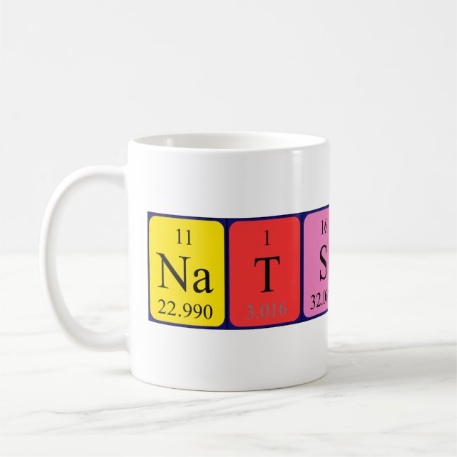 Caneca De Café Mug do nome da mesa periódica Natsuki (Esquerda)