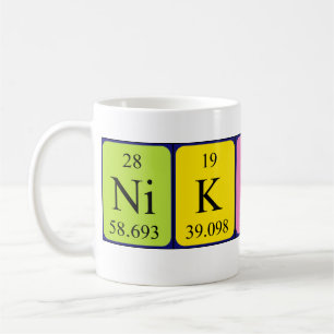 Caneca De Café Mug do nome da mesa periódica Nikolas