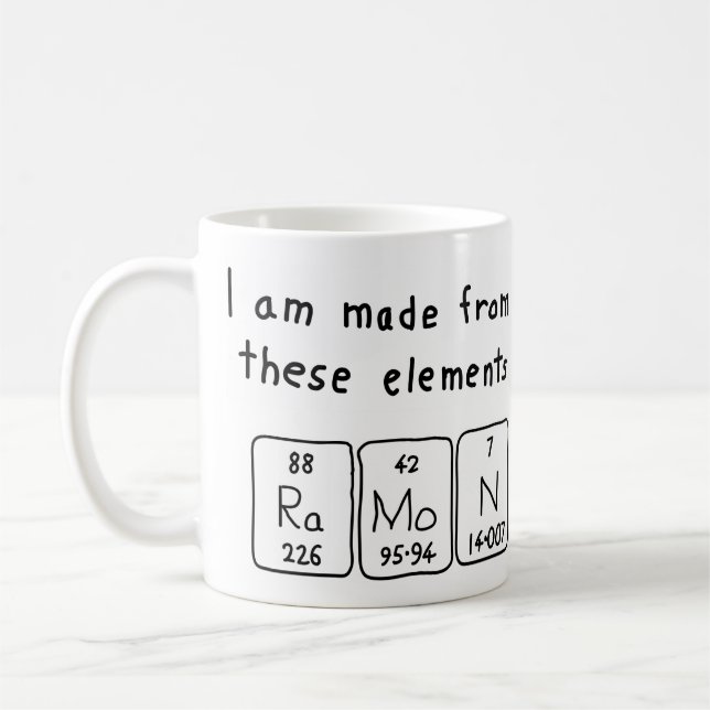 Caneca De Café Mug do nome da mesa periódica Ramon (Esquerda)